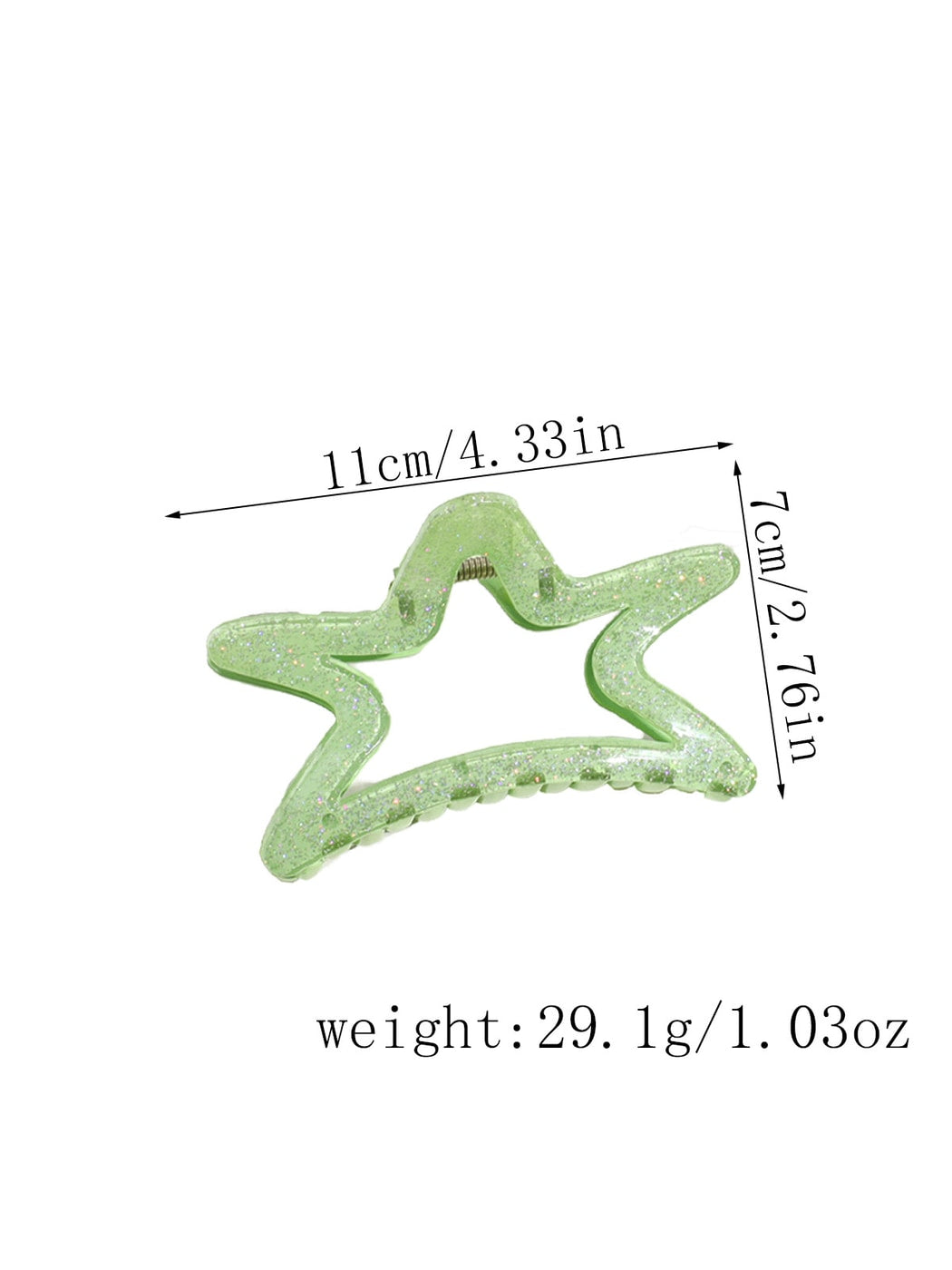 Beau - Glitter Star Shaped Plastic Alloy Claw Clip