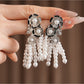 Earedge - Vintage Floral Rhinestone Beaded Earrings