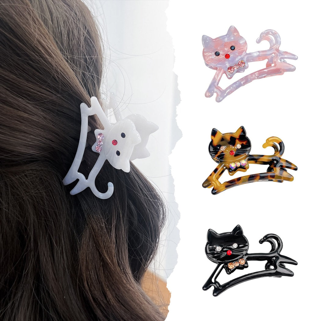 Beau - Openwork Cat Shape Decorative Claw Clip