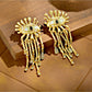 Earedge - Retro Eye Shaped Tassel Earrings