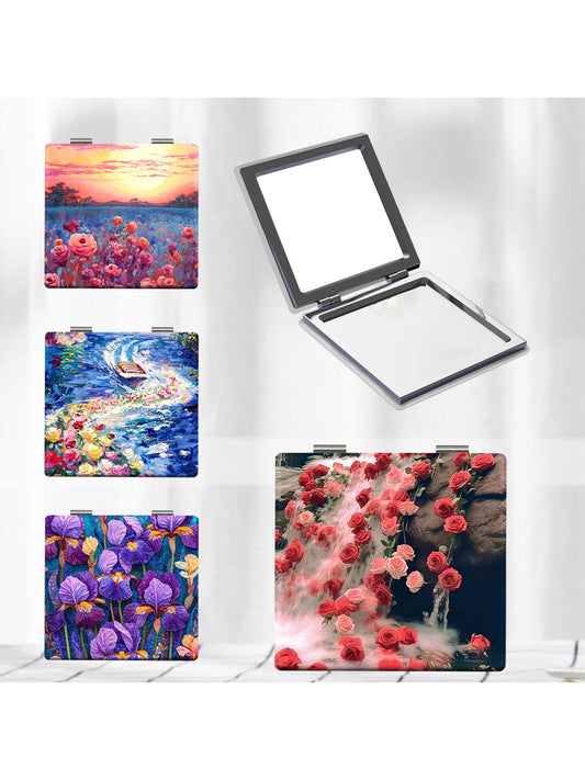 Mirroray - Oil Painting Print Folding Makeup Mirror