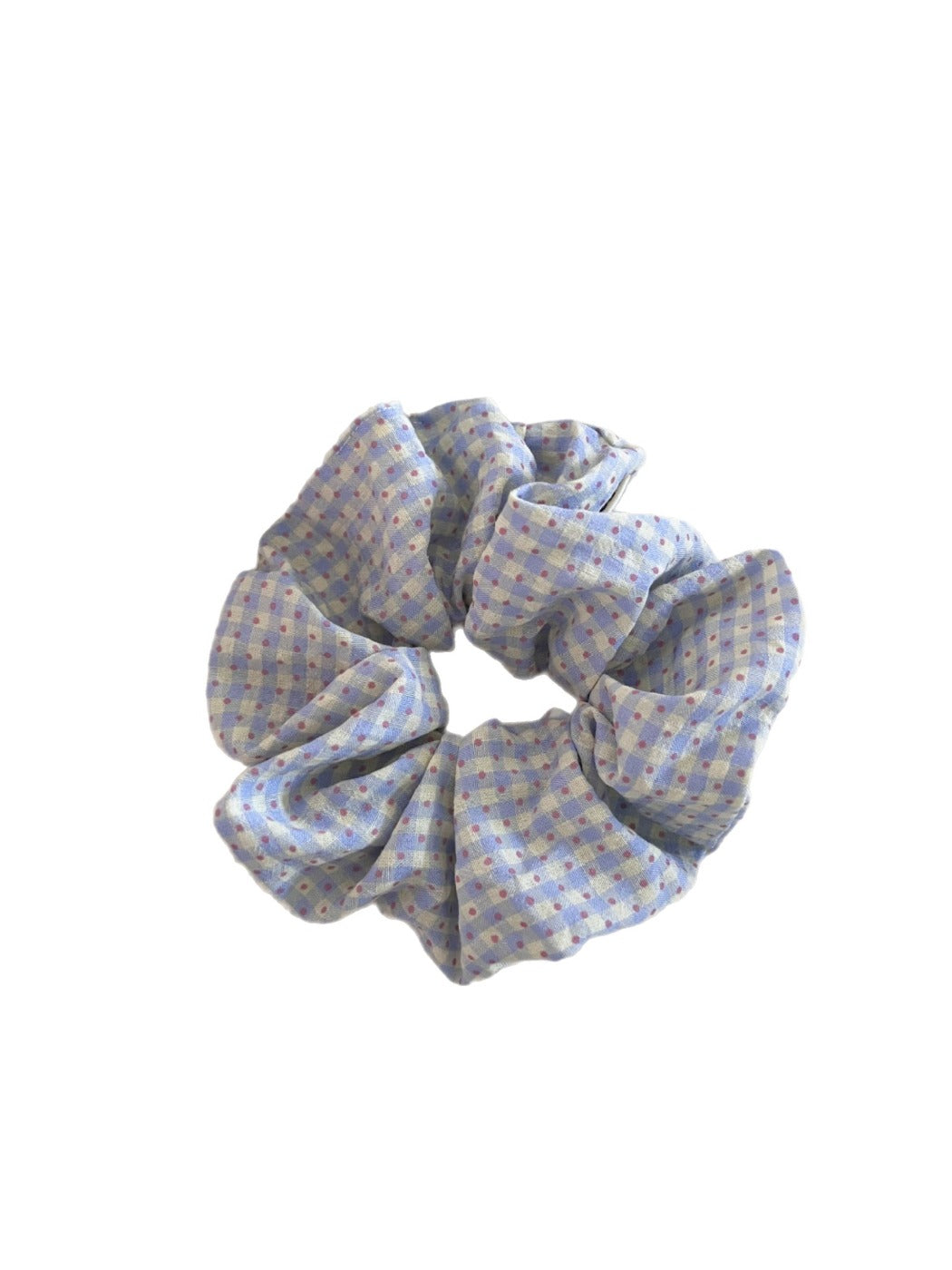 Gifty - Plaid Polka-Dotted Spiral-Shaped Hair Tie
