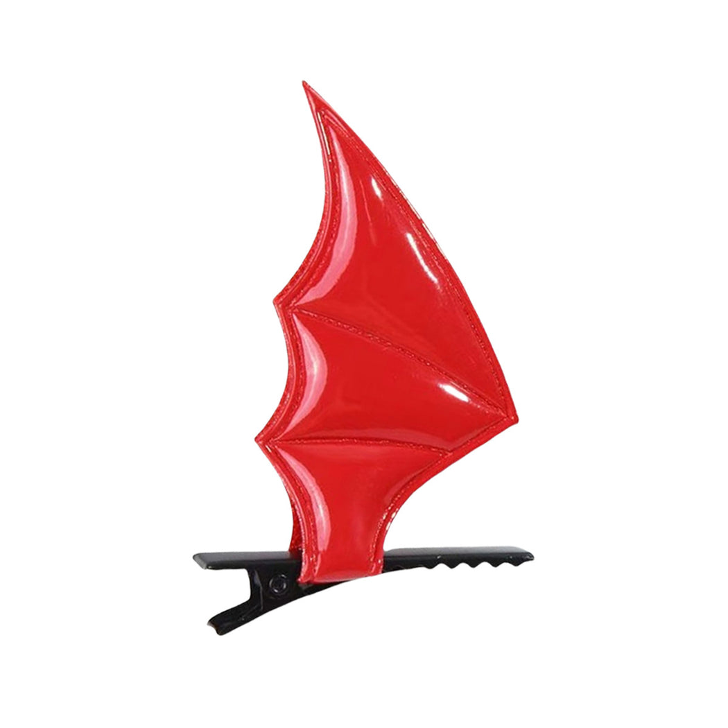 Red bat wing single hair clip