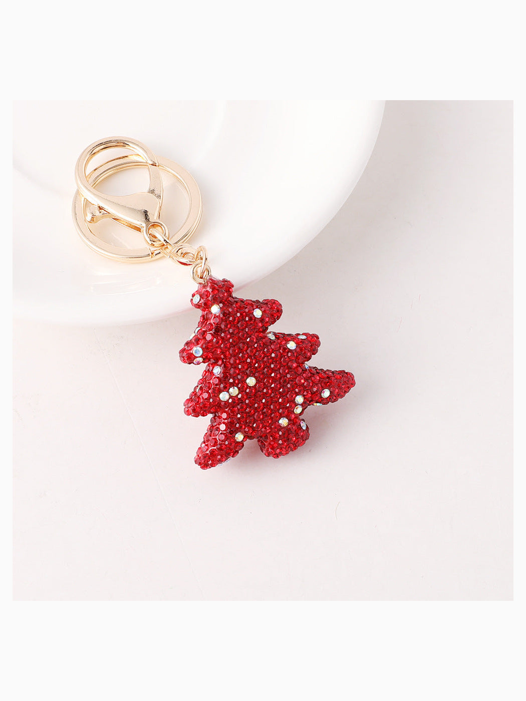 Red Christmas tree keychain