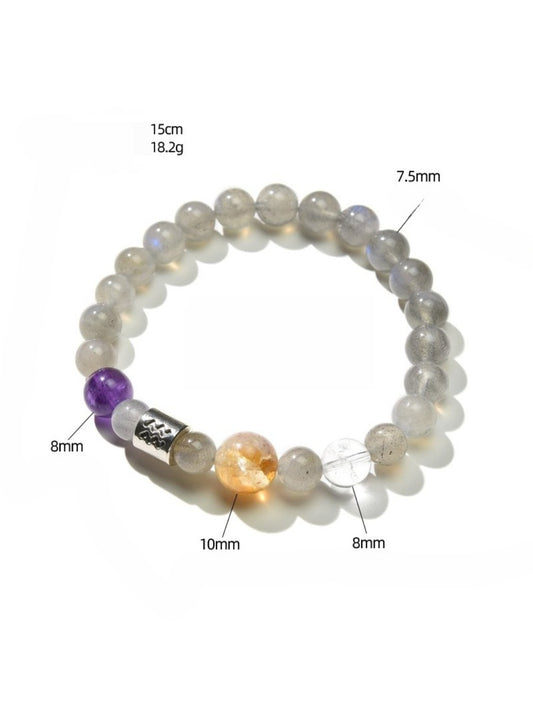 Lovra Zodiac Crystal Beaded Bracelet with mixed crystal beads and zodiac charm on a white background
