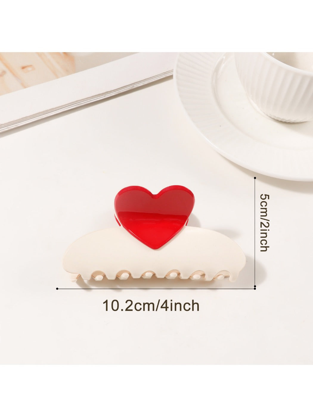 Beau - Valentine's Day Half Moon Hair Claw Clip