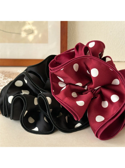 Gifty - Polka Dot Satin Gathered Scrunchie