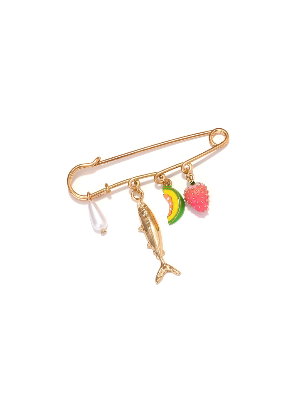 Brovia - Cute Melon Strawberry Fish Charm Fruit Brooch