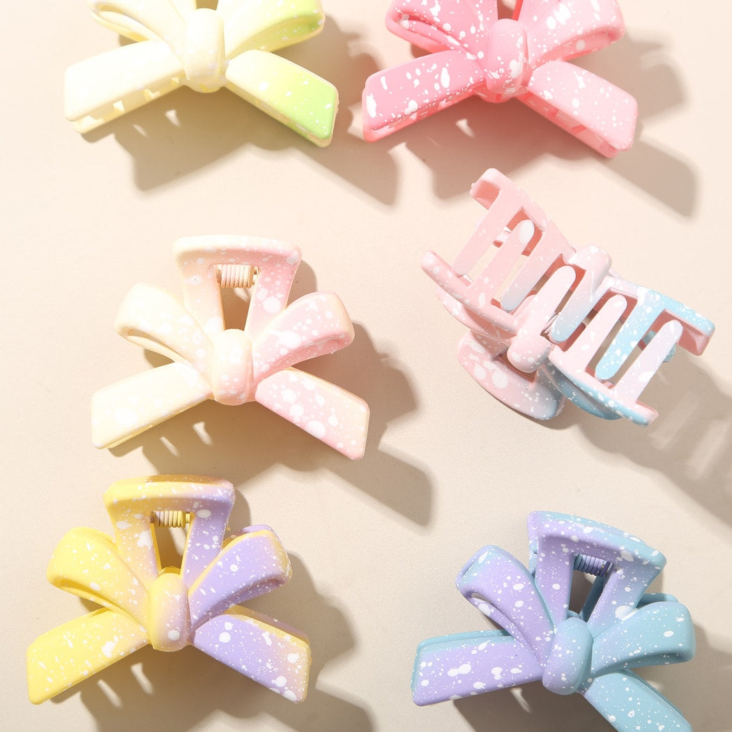 Beau - Gradient Speckled Bow Front Hair Claw Clip