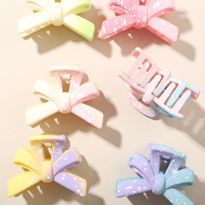 Beau - Gradient Speckled Bow Front Hair Claw Clip