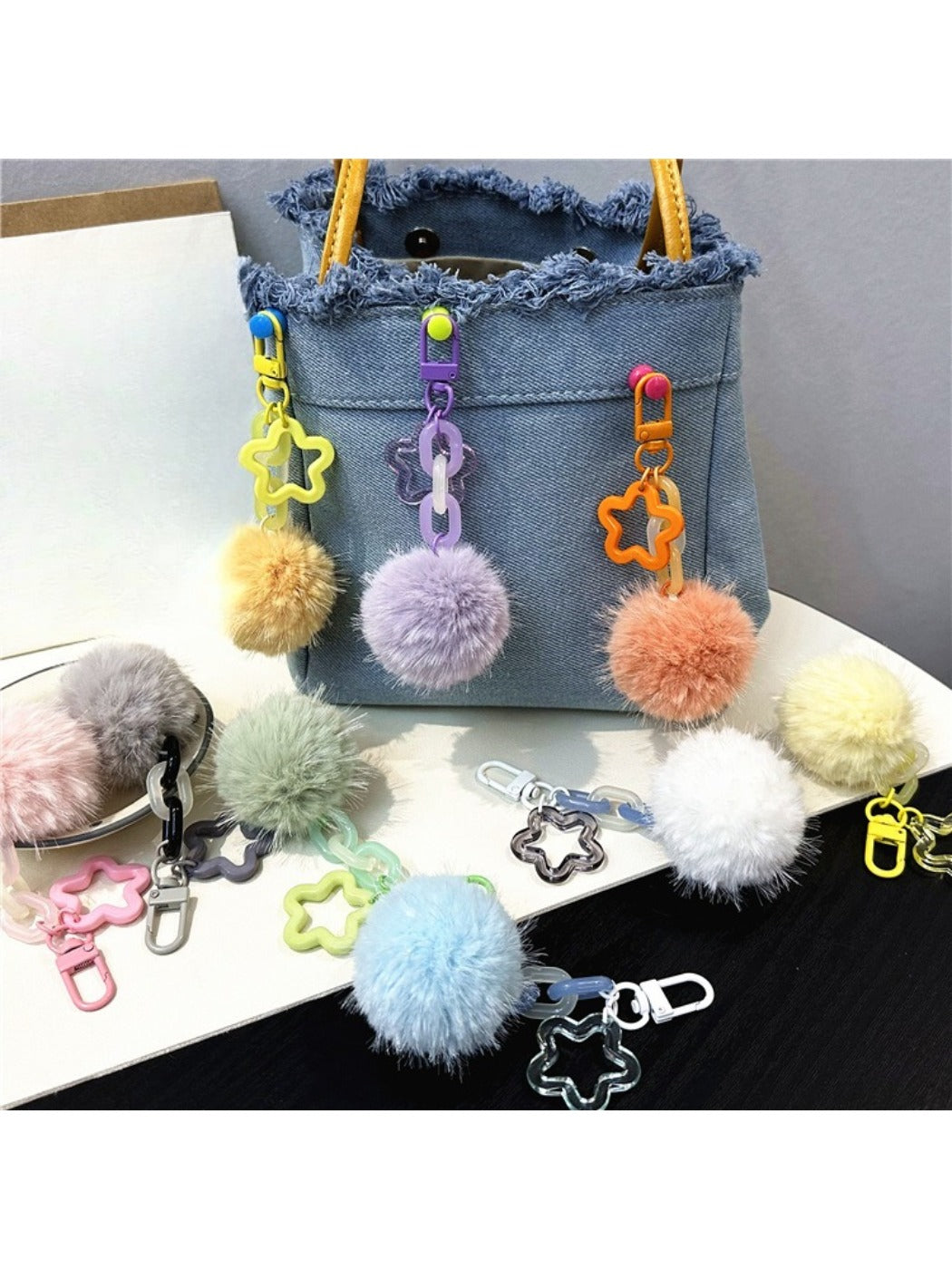 Keypus - Single Pompom Bag Charm Keychain