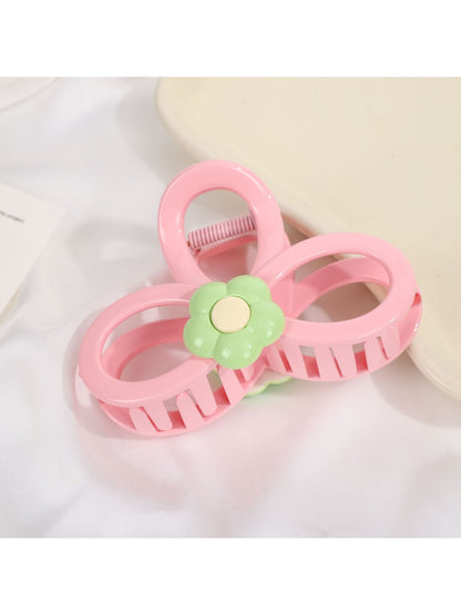 Beau - Retro Floral Bow Shape Hair Section Claw Clip
