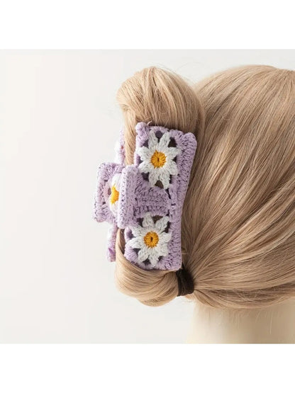 Beau - Colorful Flower Knitted Hairpins