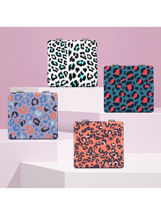 Mirroray - Colorful Leopard Print Folding Makeup Mirror