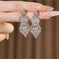Earedge - Alloy Synthetic Zircon Geometric Leaf Earrings