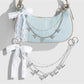 Keypus - Y2K Lace Bow Chain Bag Charm Keychain