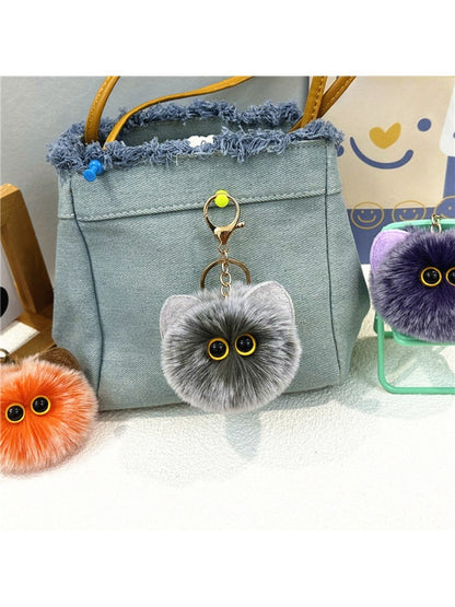 Keypus - Cat Pompom Bag Charm Keychain