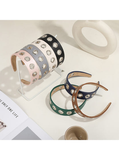 Gifty - Fashion PU Alloy Circle Accent Headband