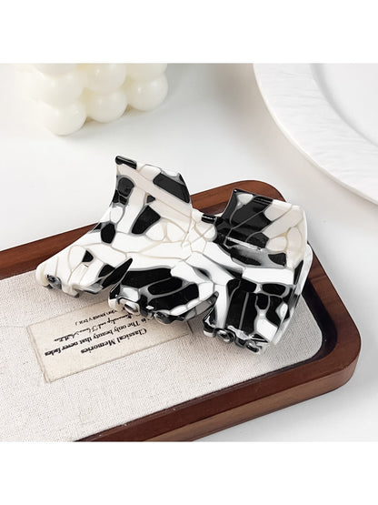 Beau - Glossy Marbled Acetate M Shape Claw Clip