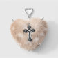 Keypus - Y2K Leopard Heart Cross Bag Charm Keychain