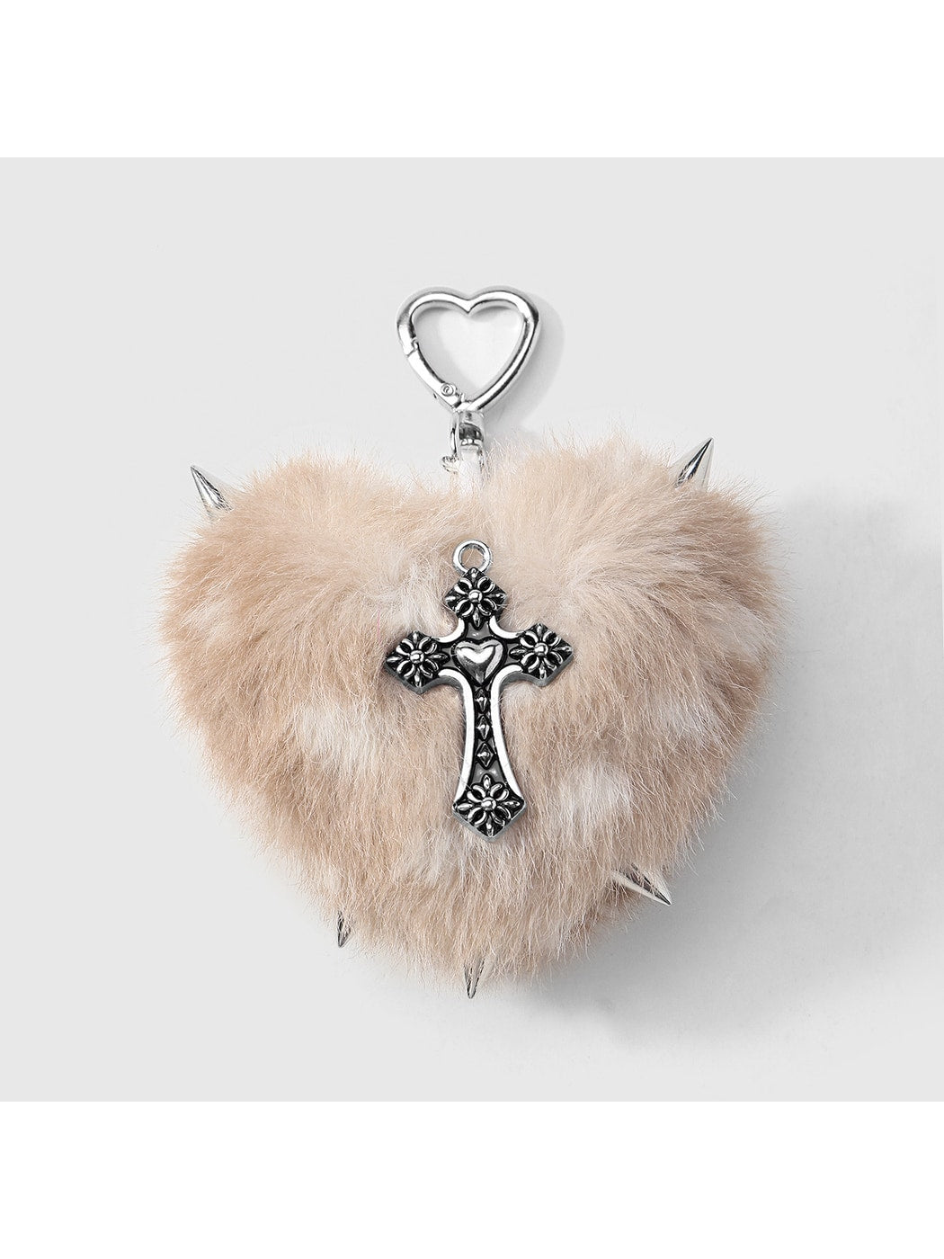 Keypus - Y2K Leopard Heart Cross Bag Charm Keychain