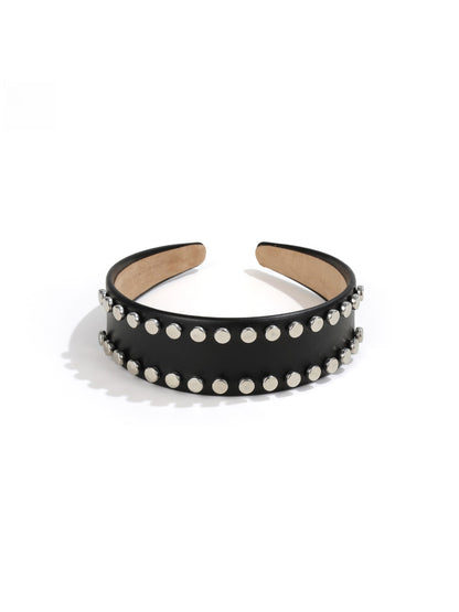 Gifty - PU Double Row Studded Geometric Headband