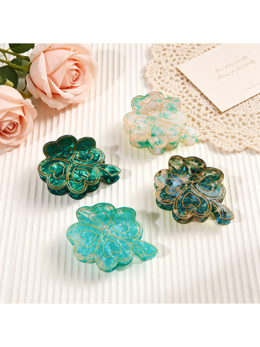 Beau - Glossy Four Leaf Clover Hair Claw Clip