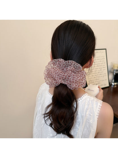 Gifty - Floral Print Ruffled Organza Look Scrunchie