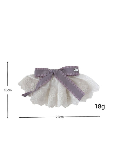 Beau - Layered Lace Bow Accent Hair Clip