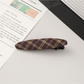 Beau - Plaid Fabric Oval Side Bangs Hair Clip