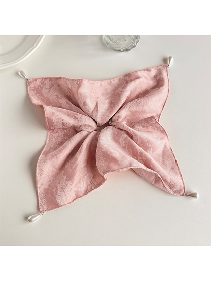 Gifty - Vintage Satin Jacquard Pendant Scrunchie