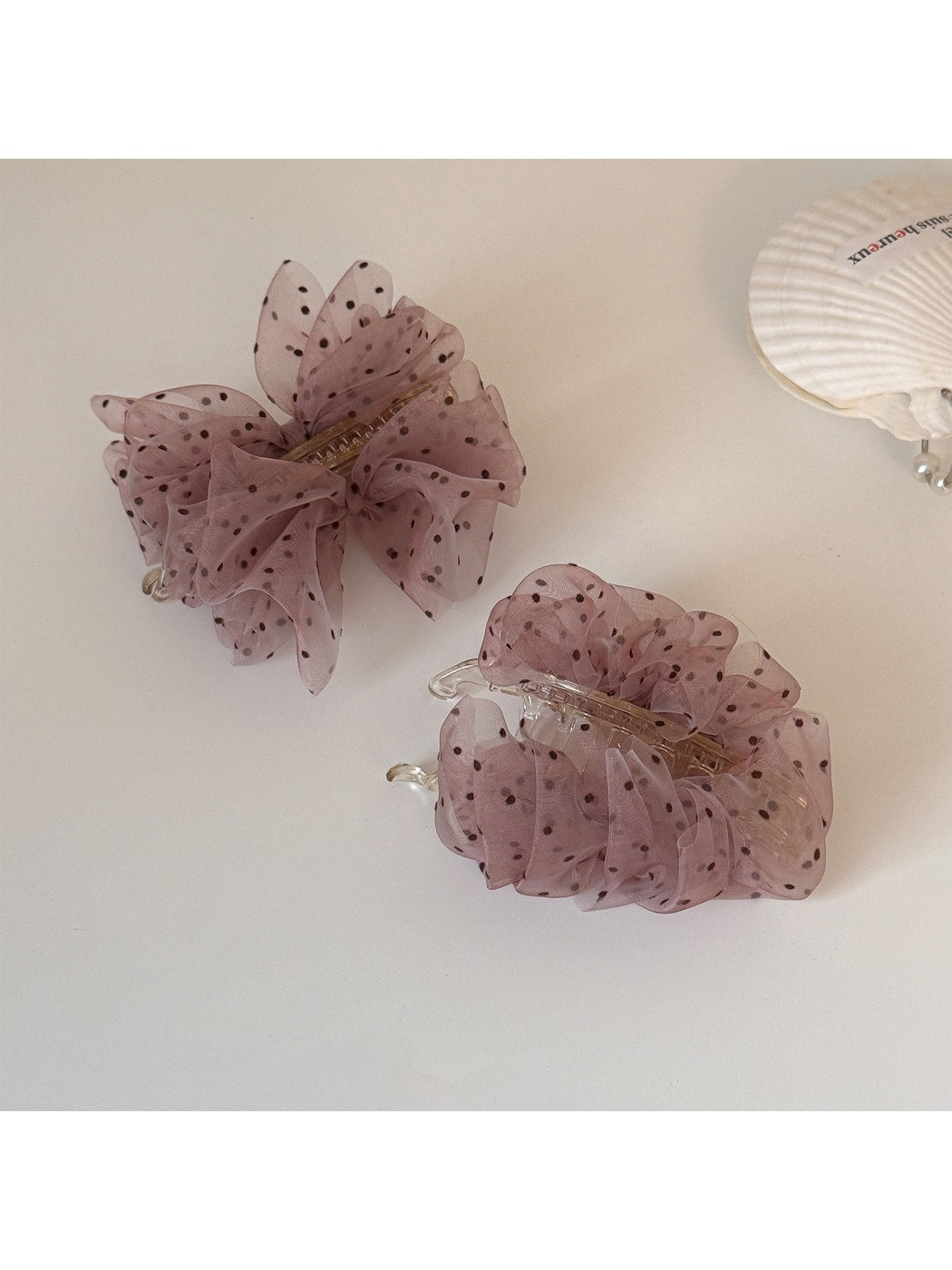 Beau - Sheer Mesh Bubble Bow Banana Clip