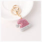 Pink Christmas Santa hat keychain