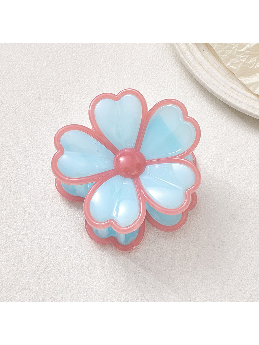 Beau - Glossy Petal Flower Plastic Hair Claw Clip