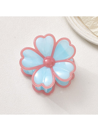 Beau - Glossy Petal Flower Plastic Hair Claw Clip