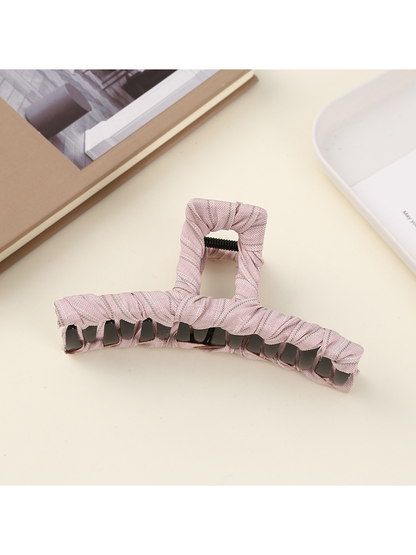 Beau - Pleated Geometric Fabric Claw Hair Clip