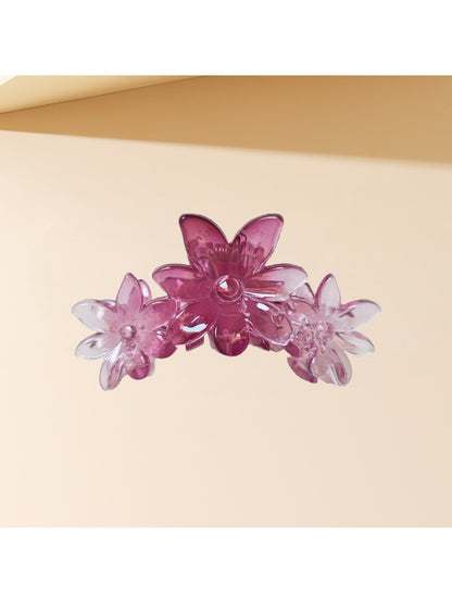Beau - Gradient Flower Shaped Plastic Alloy Claw Clip