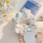 Gifty - Embroidered Flower Organza Look Scrunchie