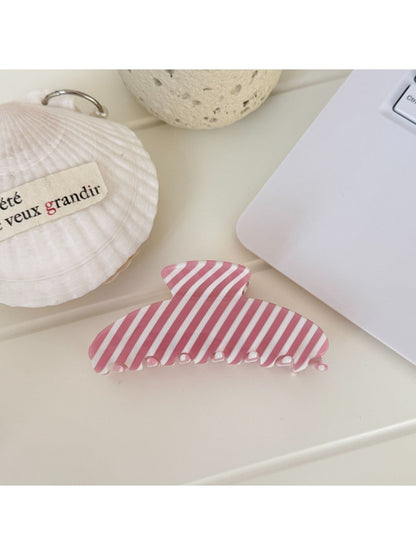 Beau - Striped Acrylic Glossy Finish Claw Clip