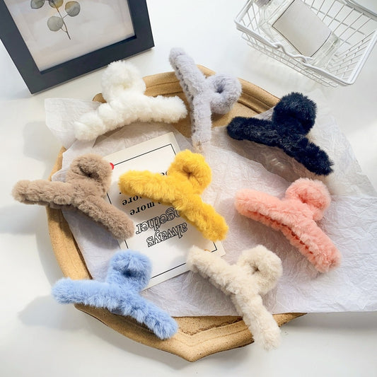 Beau - Sweet Style Plush Solid Claw Clip