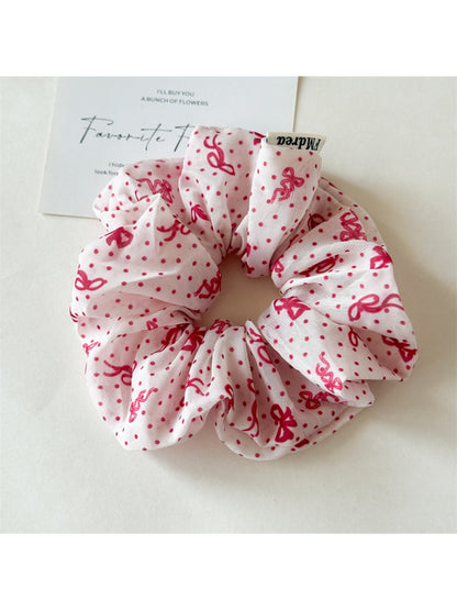Gifty - Red Bow Hair Scrunchie