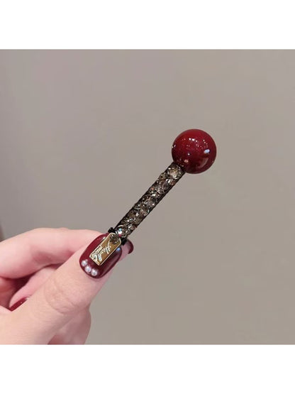 Beau - Red Round-Shaped Hair Clip