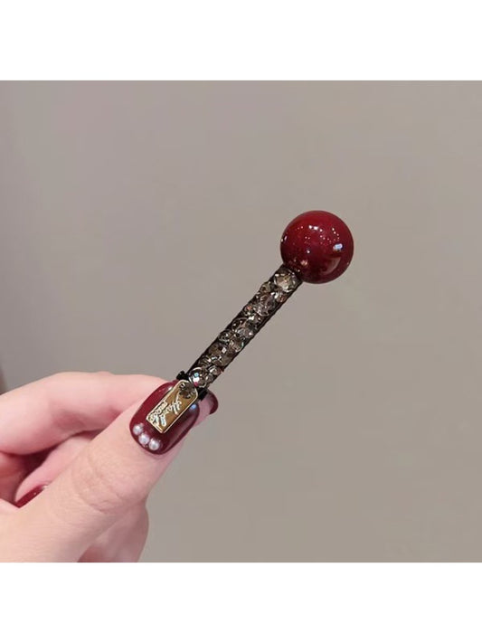 Beau - Red Round-Shaped Hair Clip