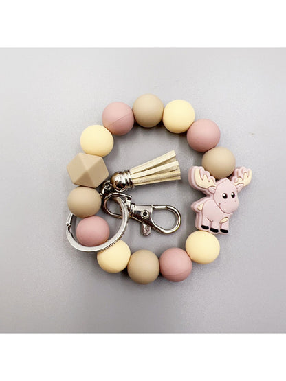 Keypus - Cartoon Animal Tassel Silicone Keychain