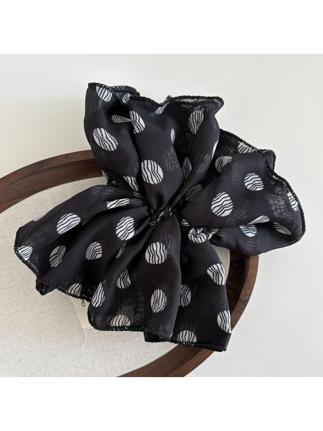 Gifty - Double Layer Chiffon Polka Dot Scrunchie