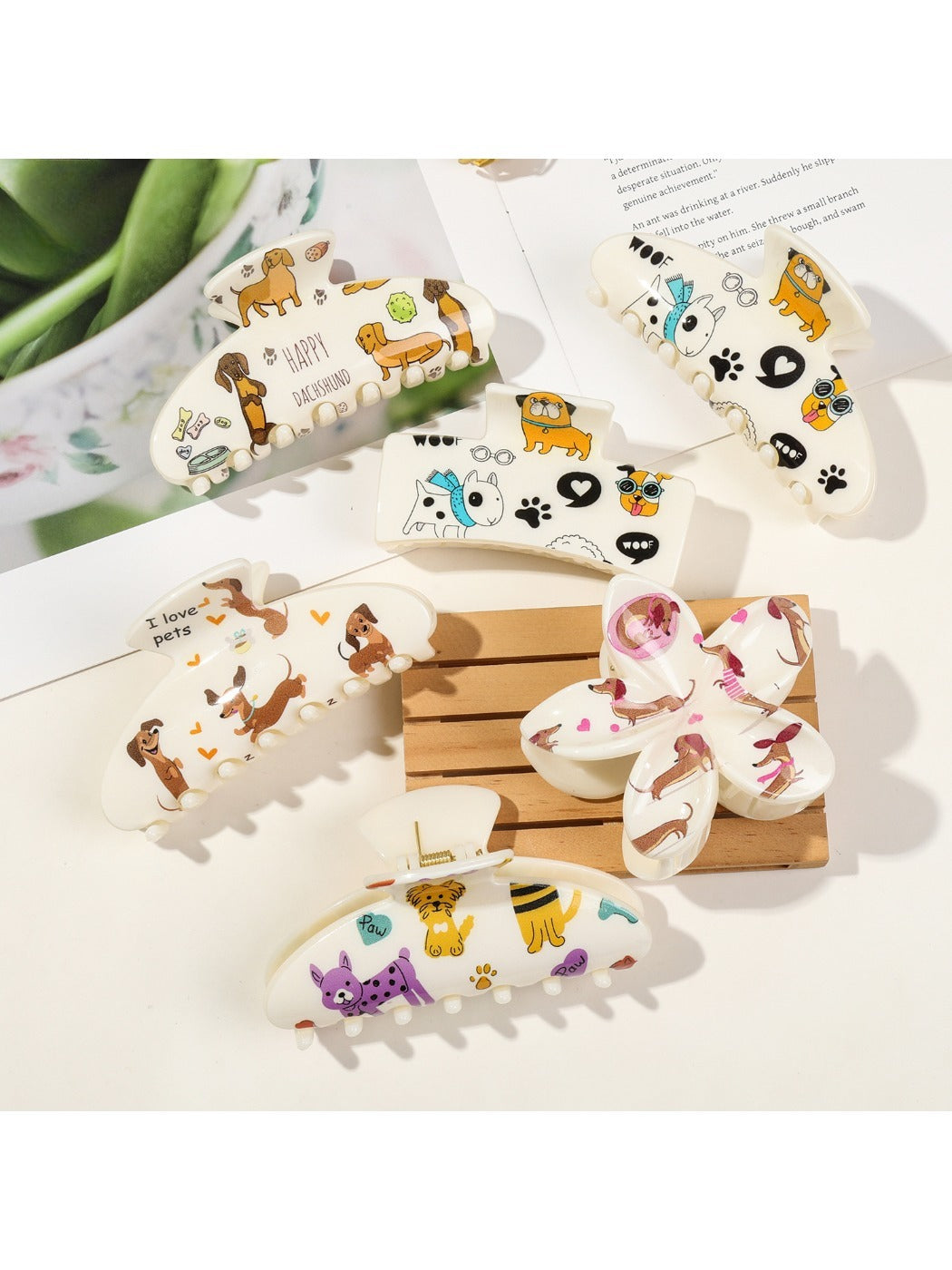 Beau - Cute Puppy Square Hair Clip