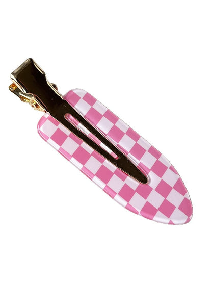 Beau - Geometric Checker Acetate Side Hair Clip