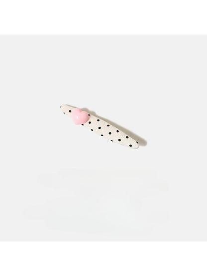 Beau - Valentines Day Polka Dot Heart Hair Clip