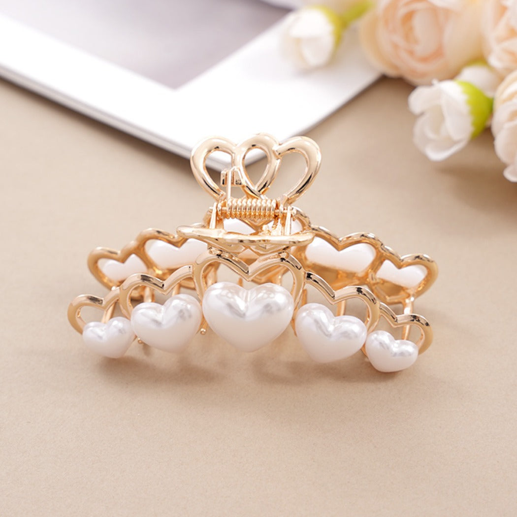 Beau - Layered Heart Open Frame Hair Claw