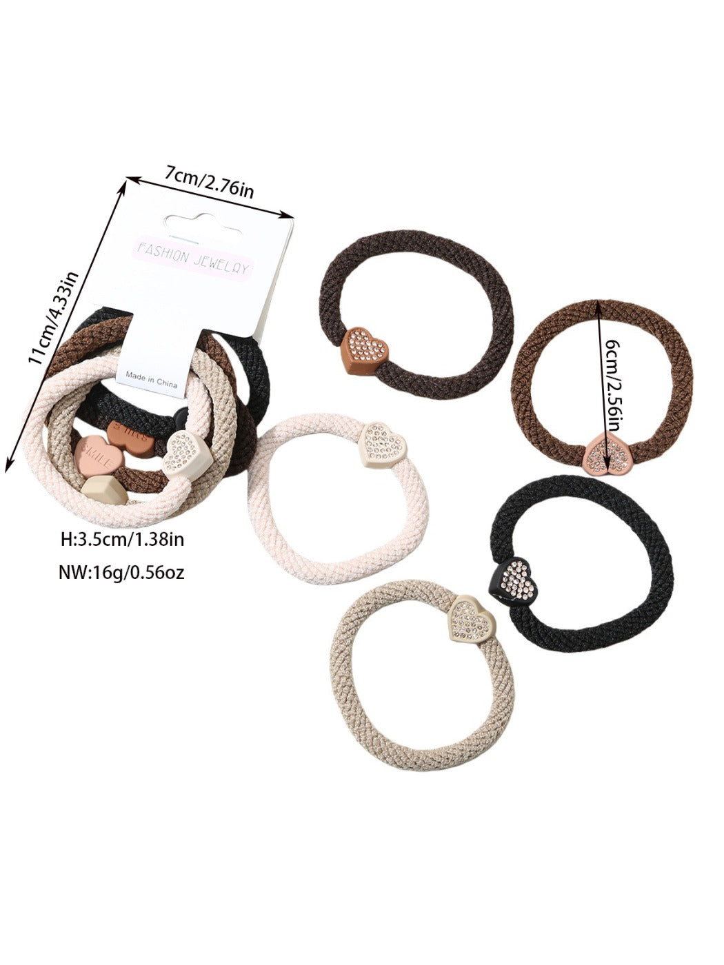 Gifty - Valentines Day Minimalist Hair Ties Set